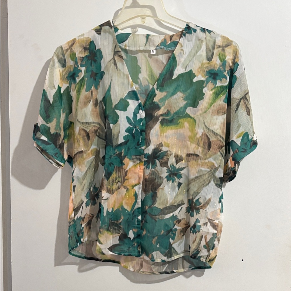 SHEIN New without tags Elegant Floral Sheer Women's Jacket size m